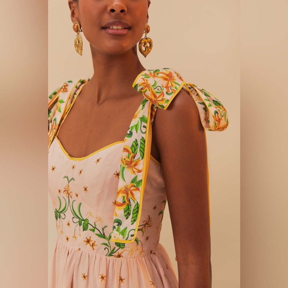 FARM Rio Pink and Yellow Floral Maxi Dress, size S - Picture 3 of 12